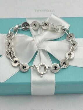 Tiffany & Co. 1837 Circle Bracelet Sterling Silver 925 Gift Box, Ribbon & Pouch